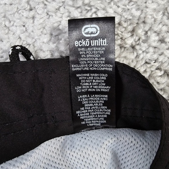 Ecko Unltd Swim Trunks Mens Small Black Mesh Lining Y2K Board Shorts‎ - Picture 12 of 14